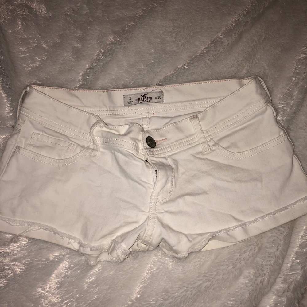 White Hollister Low Rise Shorts